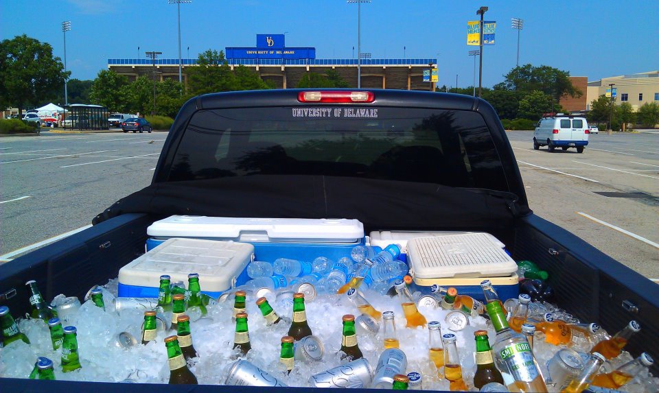 truck bed with beer