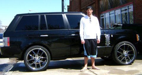 Michael Phelps with his Range Rover Sport HSE